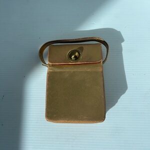 VTG & Rare 1950's Doretto Gold Metallic Wallet/Handbag with Compact/Mirror
